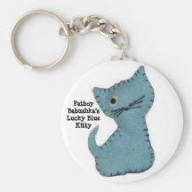 Fatboy Babushka's Lucky Blue Kitty Keychain