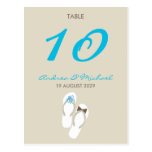 fatfatin Aqua Flip Flops Table Number Card Postcards