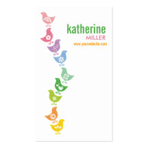 fatfatin Balancing Retro Rainbow Chicks Profile Business Card Template