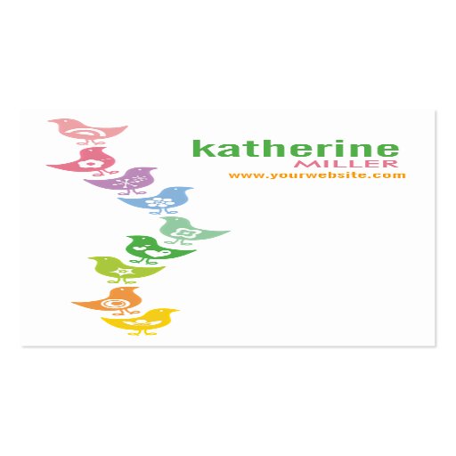 fatfatin Balancing Retro Rainbow Chicks Profile Business Card Template