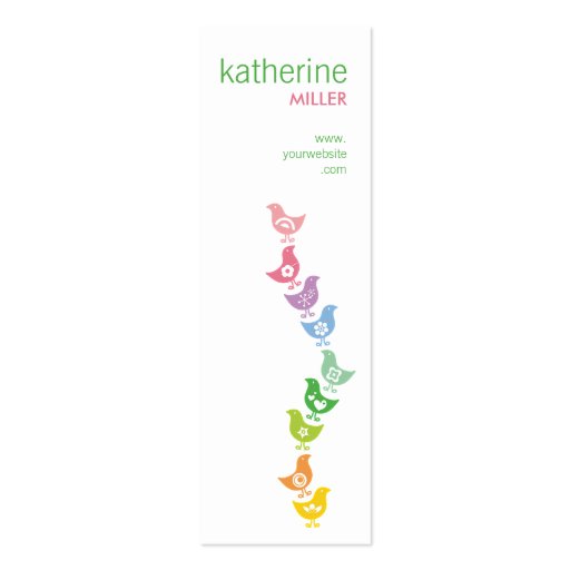 fatfatin Balancing Retro Rainbow Chicks Profile Business Card