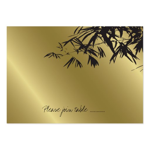 fatfatin Bamboo Leaves Black Gold Place Card Business Card Templates (front side)