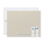 fatfatin Beach Aqua Flip Flops Thank You Card Personalized Invites