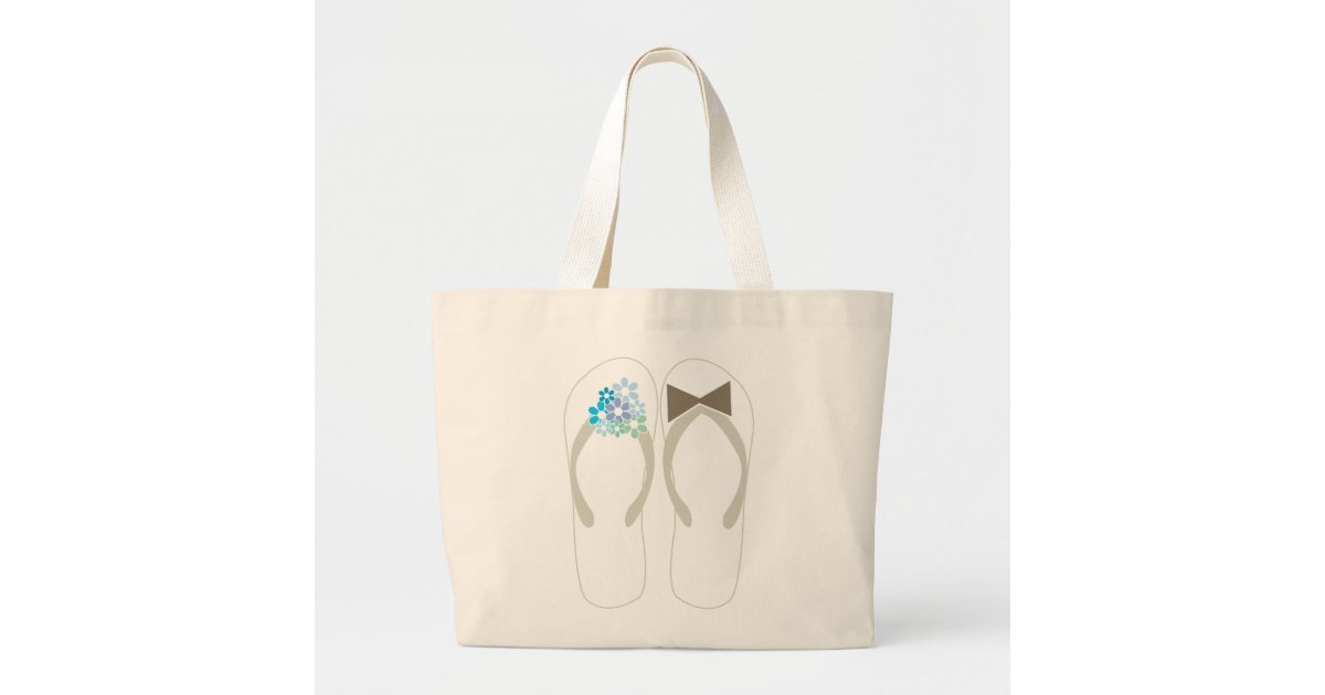 fatfatin Beach Aqua Flip Flops Wedding Gift Bag Zazzle