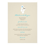fatfatin Beach Aqua Flip Flops Wedding Menu Card Personalized Announcement