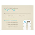 fatfatin Beach Aqua Flip Flops Wedding RSVP Card Custom Invite