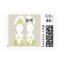 fatfatin Beach Green Flip Flops RSVP Stamps