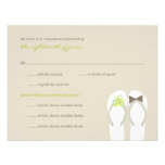 fatfatin Beach Green Flip Flops Wedding RSVP Card Announcements