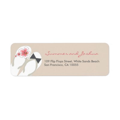 fatfatin Beach Hibiscus Flip Flops Address Label