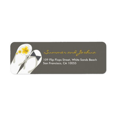fatfatin Beach Hibiscus Flip Flops Address Label