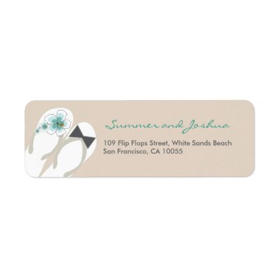 fatfatin Beach Hibiscus Flip Flops Address Label