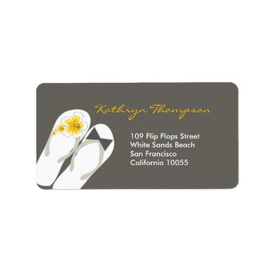 fatfatin Beach Hibiscus Flip Flops Address Labels