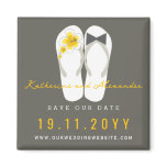 fatfatin Beach Hibiscus Flip Flops Save The Date Magnet