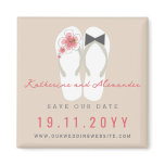 fatfatin Beach Hibiscus Flip Flops Save The Date Magnets