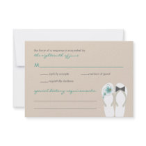 fatfatin Beach Hibiscus Flip Flops Wedding RSVP Ca Personalized Announcement