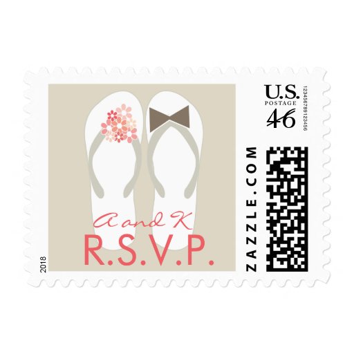 fatfatin Beach Pink Flip Flops RSVP Stamps
