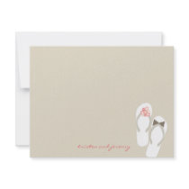fatfatin Beach Pink Flip Flops Thank You Card Custom Invitation