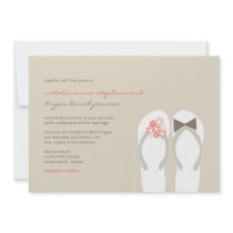 fatfatin Beach Pink Flip Flops Wedding Invitation