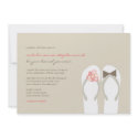 fatfatin Beach Pink Flip Flops Wedding Invitation invitation