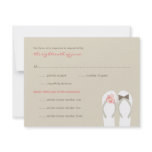 fatfatin Beach Pink Flip Flops Wedding RSVP Card Personalized Announcements