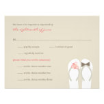 fatfatin Beach Pink Flip Flops Wedding RSVP Card Personalized Announcements