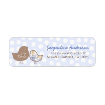 fatfatin Blue Damask Chicks Address Labels