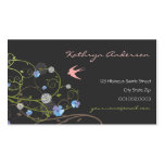 fatfatin Blue Hibiscus Swirls & Swallows business cards