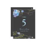 fatfatin Blue Hibiscus Swirls Table Number Card postcards