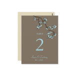 fatfatin Blue Peach Blossoms Table Number Card postcards