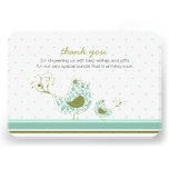 fatfatin Blue Swirly Mom & Baby Bird Thank You Invite