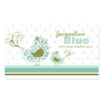 fatfatin Blue Swirly Whimsical Birds Business Card