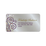 fatfatin Boho Purple Spirals Address Labels