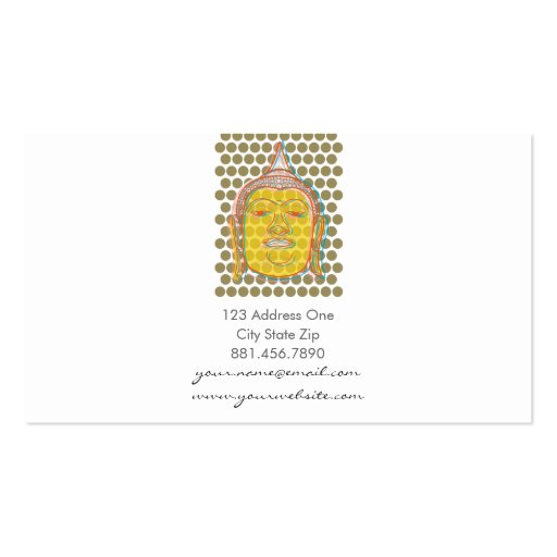 fatfatin Buddha Pop Dots Modern Zen Profile Cards Business Card Template (back side)