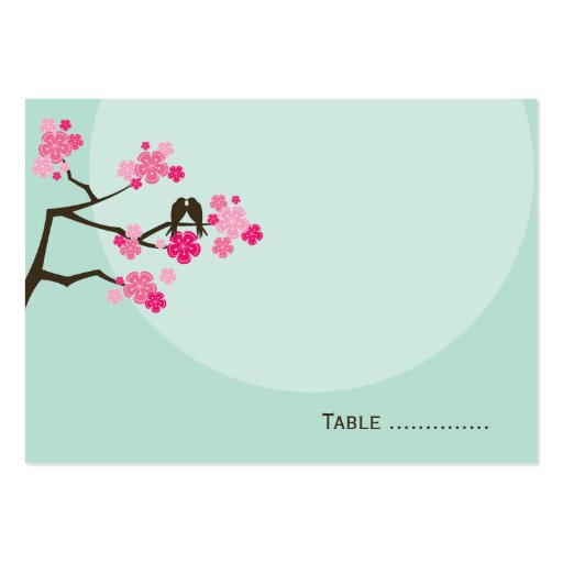 fatfatin Cherry Blossoms Love Bird Place Card Business Card (front side)