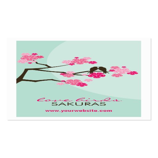 fatfatin Cherry Blossoms Love Birds Profile Card Business Card