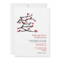 fatfatin Chinese Ai Love Cherry Blossom Wedding Personalized Invites
