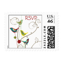 fatfatin Colorful Summer Bird and Swirls RSVP Stamps