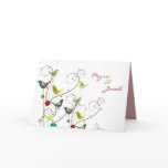 fatfatin Colorful Summer Birds Swirls Wedding Card