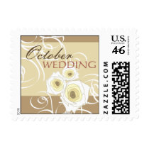 fatfatin Cream Roses & Swirls Fall Wedding Stamps