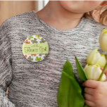 fatfatin Daisy Pop Lime Wedding Name Tag Button buttons