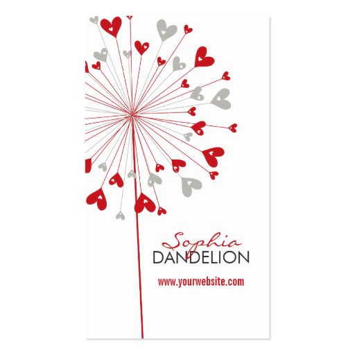 fatfatin Dandelions Love 03 Profile Card Business Cards (front side)