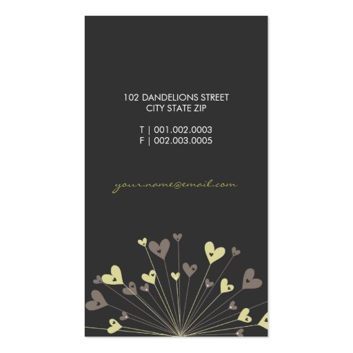fatfatin Dandelions Love 04 Profile Card Business Card Template (back side)