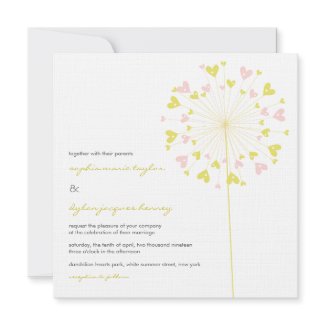 fatfatin Dandelions Love 05 Wedding Invitation invitation
