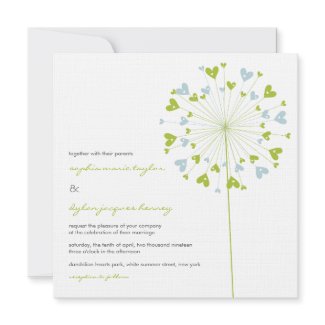 fatfatin Dandelions Love 07 Wedding Invitation invitation