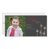 fatfatin Dot Trees + Cute Birds Birthday Invite Photo Greeting Card
