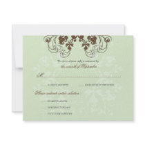 fatfatin Floral Flourish Coffee (R) Wedding RSVP C Invite