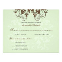 fatfatin Floral Flourish Coffee (R) Wedding RSVP C Invite