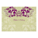 fatfatin Floral Flourish Purple Wedding Invitation