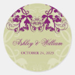 fatfatin Floral Flourish Purple Wedding Sticker