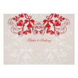 fatfatin Floral Flourish Red Wedding Invitation